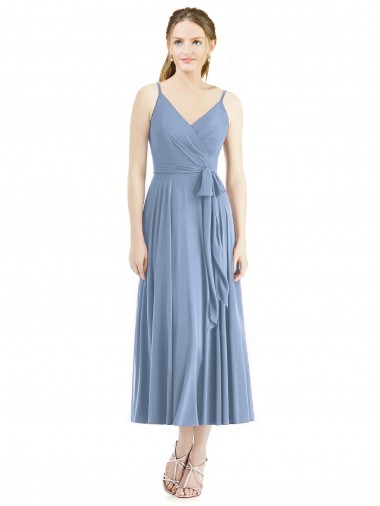 Soft Chiffon A-Line Tea Length Sleeveless Bridesmaid Dress Barrie