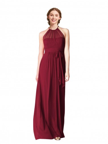 Chiffon Long Sleeveless Bridesmaid Dress / Evening Gowns Barrie
