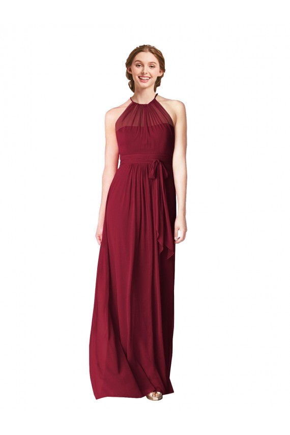 Chiffon Long Sleeveless Bridesmaid Dress / Evening Gowns Barrie