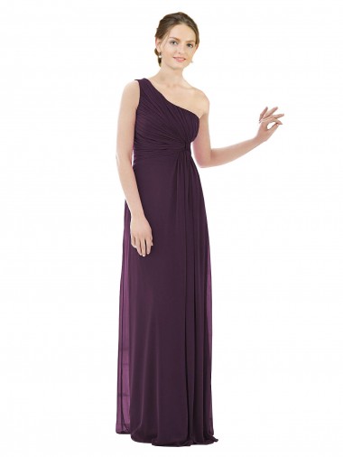 Soft Chiffon A-Line Long Sleeveless Grape Evening Dress / Bridesmaid Dress Barrie