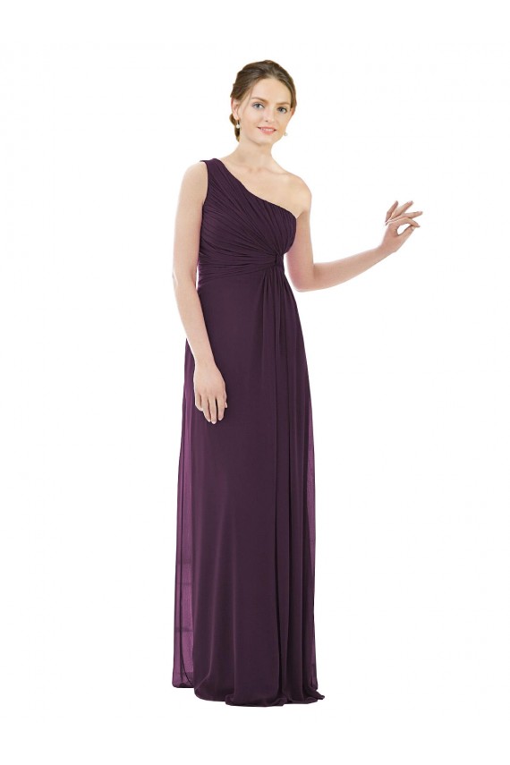Soft Chiffon A-Line Long Sleeveless Grape Evening Dress / Bridesmaid Dress Barrie
