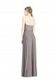 Soft Chiffon A-Line Long Sleeveless Dusty Rose Bridesmaid Gowns Barrie