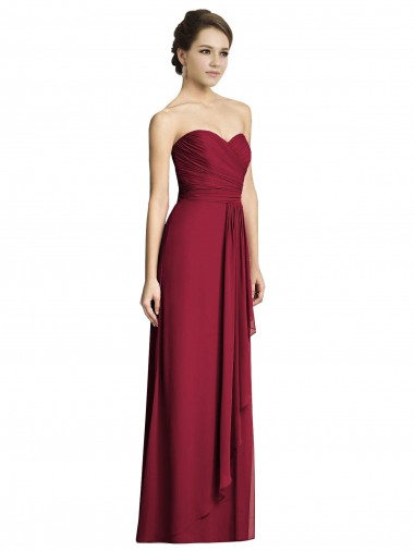 Soft Chiffon A-Line Long Sleeveless Side Slit Bridesmaid Dresses Barrie