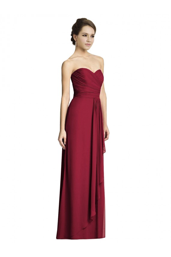 Soft Chiffon A-Line Long Sleeveless Side Slit Bridesmaid Dresses Barrie