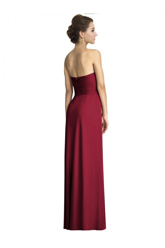 Soft Chiffon A-Line Long Sleeveless Side Slit Bridesmaid Dresses Barrie