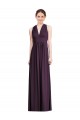 Soft Chiffon A-Line Long Sleeveless Grape Bridesmaid Dress Barrie