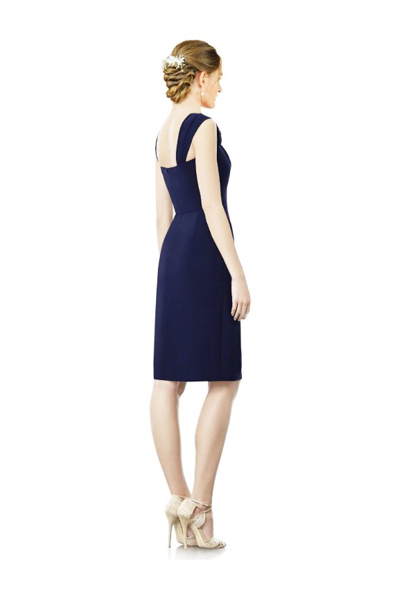 Soft Chiffon Sheath Knee Length Cap Sleeves Bridesmaid Dress Barrie