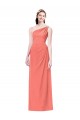 Soft Chiffon A-Line Long Coral Bridesmaid Dress Barrie