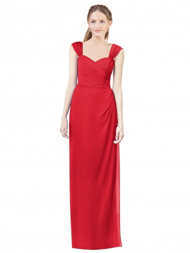 Soft Chiffon Long Cap Sleeves Formal Dress / Bridesmaid Dress Barrie