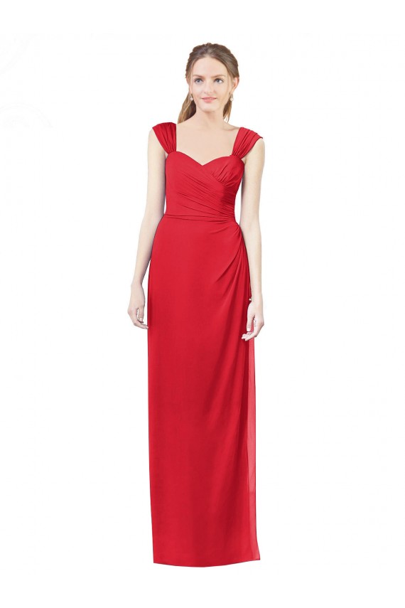 Soft Chiffon Long Cap Sleeves Formal Dress / Bridesmaid Dress Barrie