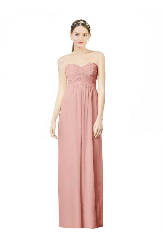 Soft Chiffon Long Sleeveless Bridesmaid Dress Barrie