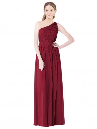Soft Chiffon A-Line Long Sleeveless Bridesmaid Evening Dress Barrie