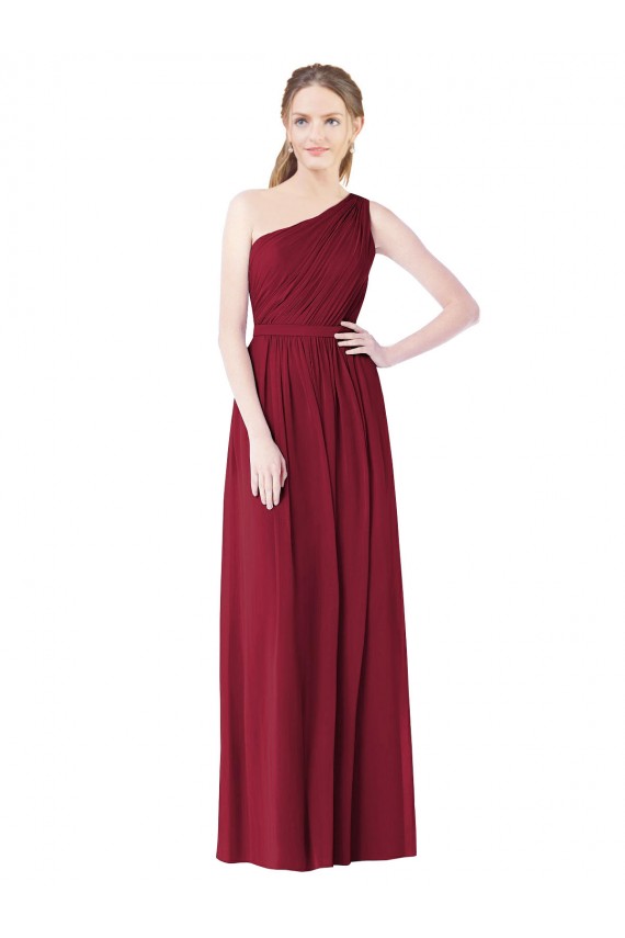 Soft Chiffon A-Line Long Sleeveless Bridesmaid Evening Dress Barrie