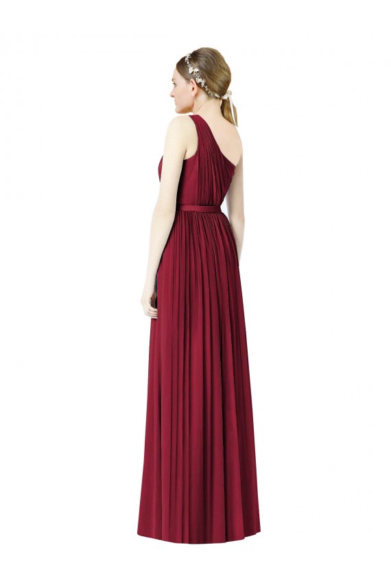 Soft Chiffon A-Line Long Sleeveless Bridesmaid Evening Dress Barrie