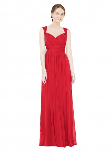 Chiffon A-Line Long Sleeveless Side Front Slit Bridesmaid Dresses Barrie
