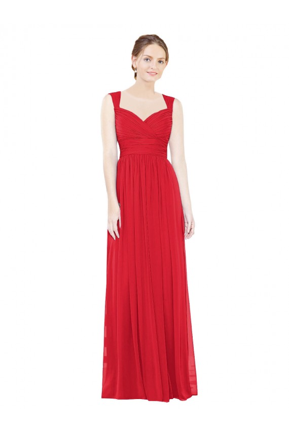 Chiffon A-Line Long Sleeveless Side Front Slit Bridesmaid Dresses Barrie
