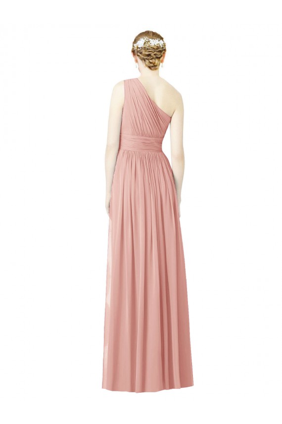 Soft Chiffon A-Line Long Sleeveless Bliss Pink Bridesmaid Dress Barrie