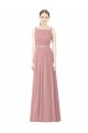 Soft Chiffon A-Line Long Sleeveless Dusty Pink Bridesmaid Dress Barrie