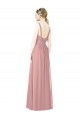 Soft Chiffon A-Line Long Sleeveless Dusty Pink Bridesmaid Dress Barrie