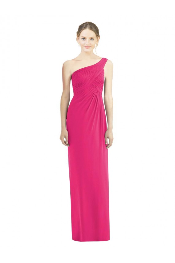 Soft Chiffon Sheath Long Sleeveless Azalea Bridesmaid Dresses Barrie