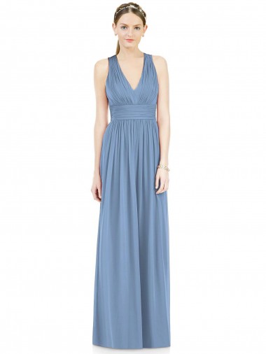 Chiffon A-Line Long Sleeveless Bridesmaid Gowns Barrie