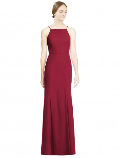 Soft Chiffon Mermaid Long Sleeveless Bridal Party Dress Barrie