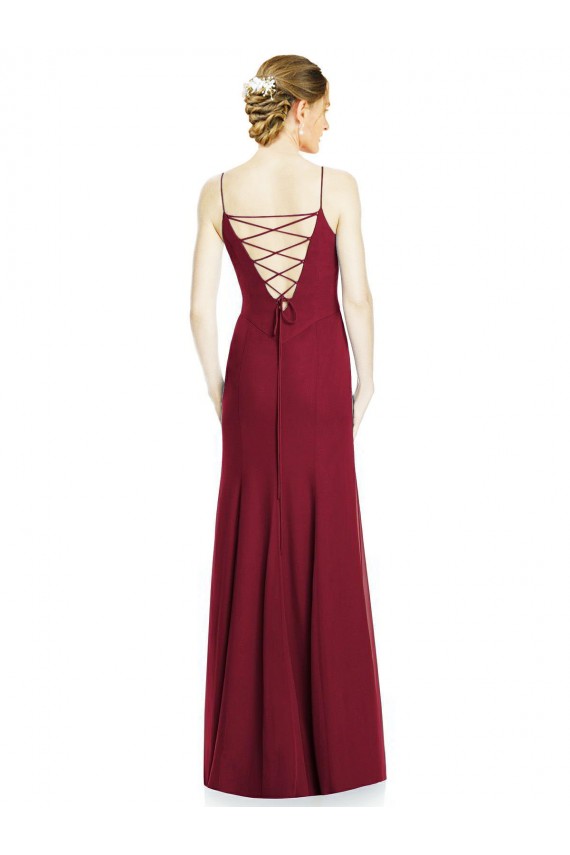 Soft Chiffon Mermaid Long Sleeveless Bridal Party Dress Barrie