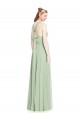 Chiffon A-Line Long Sleeveless Sage Bridesmaid Dress / Evening Dress Barrie