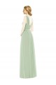 Soft Chiffon A-Line Long Sleeveless Sage Bridal Party Dress Barrie
