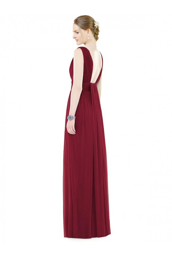 Soft Chiffon A-Line Long Sleeveless Bridesmaid Gowns Barrie