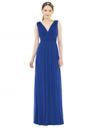 Soft Chiffon A-Line Long Sleeveless Bridesmaid Gowns Barrie