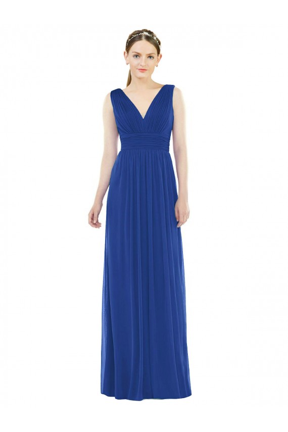 Soft Chiffon A-Line Long Sleeveless Bridesmaid Gowns Barrie