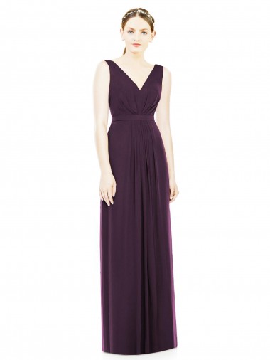 Chiffon A-Line Long Grape Bridesmaid Dress / Evening Dress Barrie