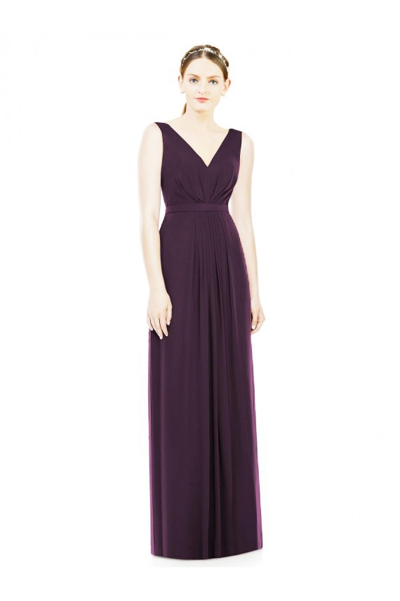 Chiffon A-Line Long Grape Bridesmaid Dress / Evening Dress Barrie