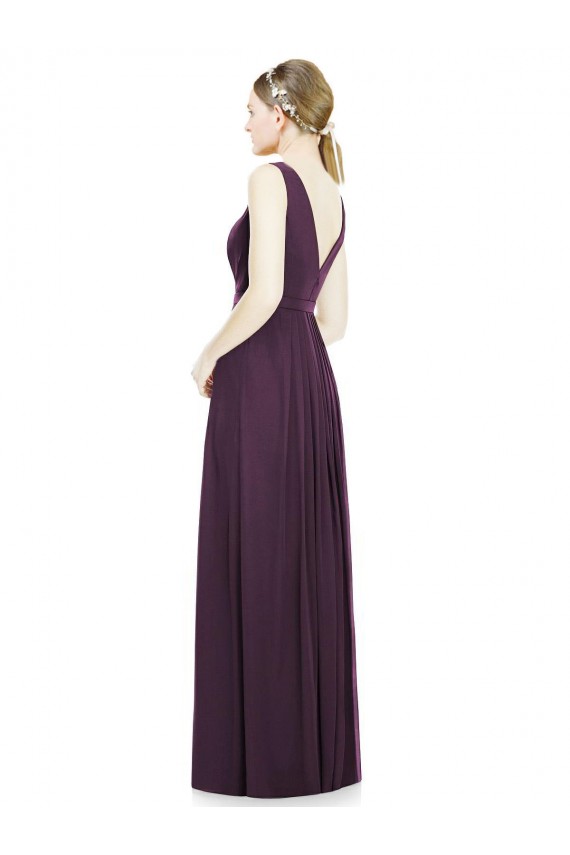 Chiffon A-Line Long Grape Bridesmaid Dress / Evening Dress Barrie
