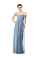 Soft Chiffon Long A-Line Cap Sleeves Bridesmaid Dress Barrie
