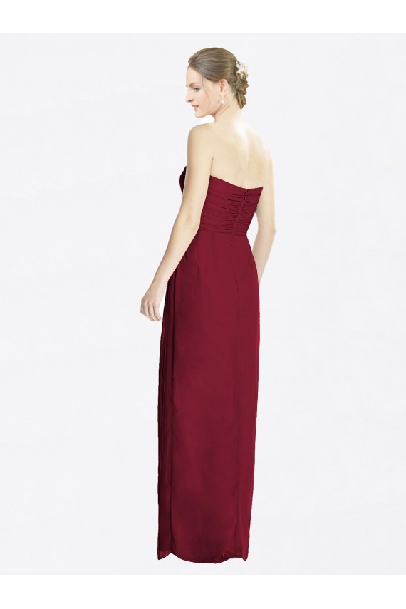 Soft Chiffon Sheath Long Sleeveless Bridesmaid Dress Barrie