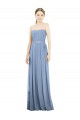 Soft Chiffon A-Line Long Sleeveless Dusty Blue Bridesmaid Dress Barrie