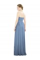 Soft Chiffon A-Line Long Sleeveless Dusty Blue Bridesmaid Dress Barrie