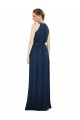 Soft Chiffon A-Line Long Sleeveless Dark Navy Bridesmaid Dresses Barrie
