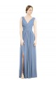 Soft Chiffon A-Line Long Sleeveless V-Neck Evening Dresses Barrie