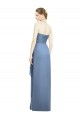 Soft Chiffon Sheath Long Sleeveless Front Slit Bridesmaid Dresses Barrie