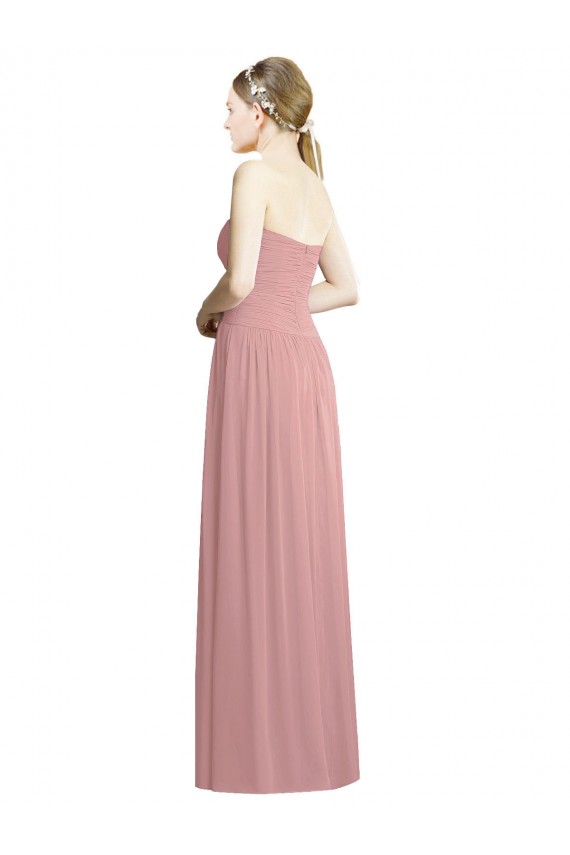Chiffon A-Line Long Sleeveless Front Slit Bridesmaid Dresses Barrie