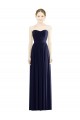 Soft Chiffon A-Line Long Sleeveless Dark Navy Evening Dresses Barrie