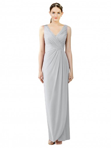 Chiffon Sheath Long Sleeveless V-Back Bridesmaid Dress / Evening Dress Barrie