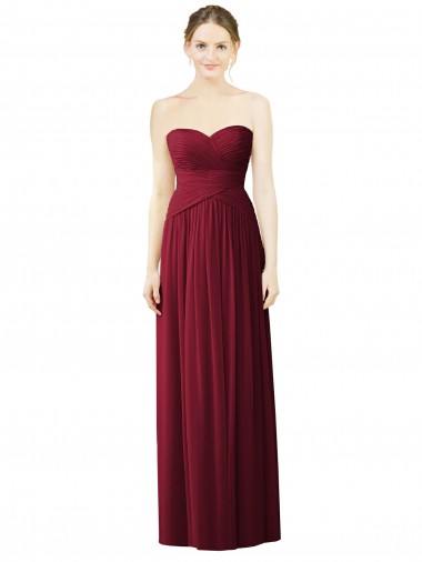 Soft Chiffon A-Line Sleeveless Burgundy Evening Dress / Bridesmaid Dress Barrie