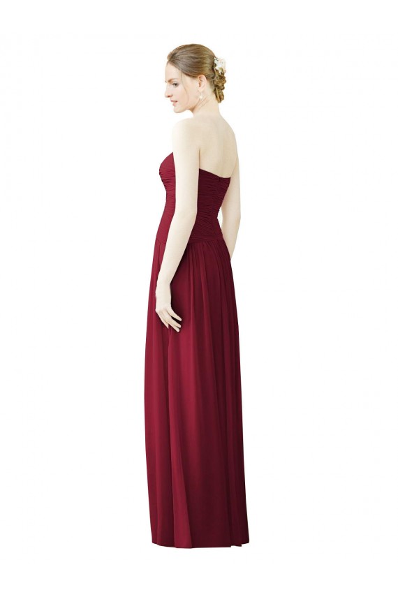 Soft Chiffon A-Line Sleeveless Burgundy Evening Dress / Bridesmaid Dress Barrie