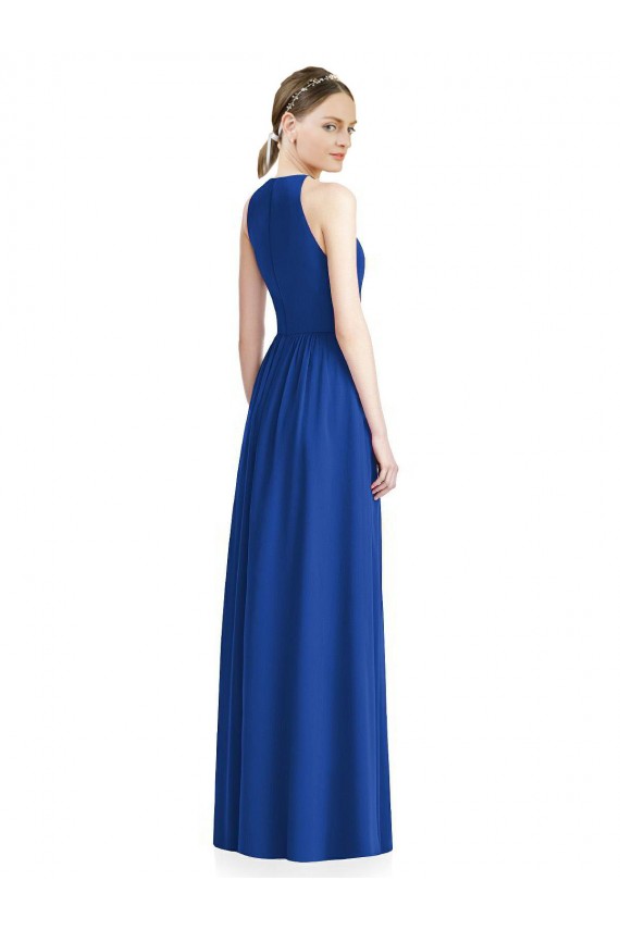 Chiffon A-Line Long Sleeveless Silver Bridesmaid Dress / Evening Dress Barrie