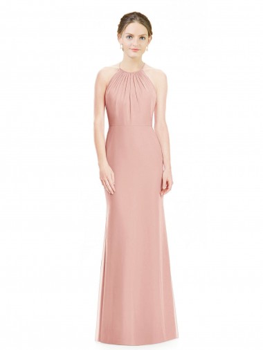 Soft Chiffon Mermaid Mermaid Sleeveless Bliss Pink Bridesmaid Dress Barrie