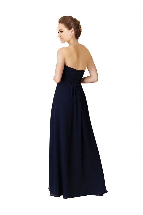 Luxe Chiffon A-Line Long Sleeveless High Low Bridesmaid Dress Barrie